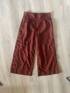 Anthropologie Rust-Brown Wide Leg Pants